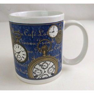 Houston Harvest Gift Products Cappuccino Cafe & Pocket Watch Design Coffee Cup